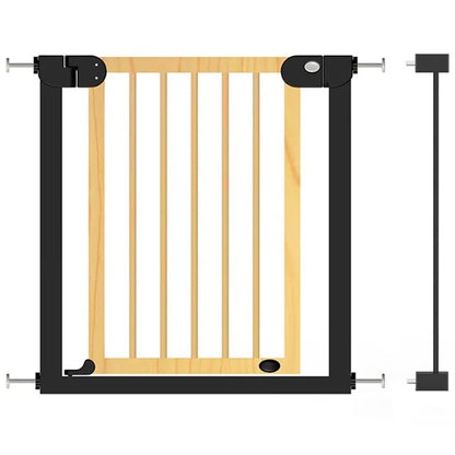 Baby Safe Wooden Safety Gate with 7 cm Extension – Natural Wood
