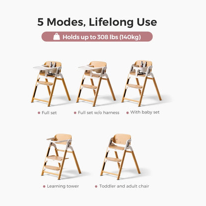 Momcozy DinerPal Wooden High Chair for Babies