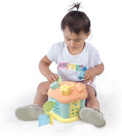 Dolu Shape Sorter – Happy House, 9pc Sort & Play Toy with Lockable Doors
