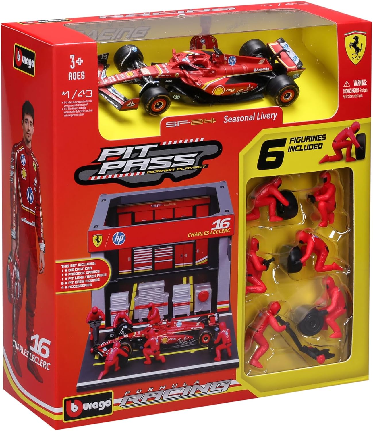Bburago 1:43 2024 Ferrari SF-24 Pit Pass – Leclerc #16