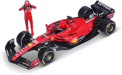 Bburago Ferrari SF-23 With Driver Figure – #16 Charles Leclerc, 1:24 Scale