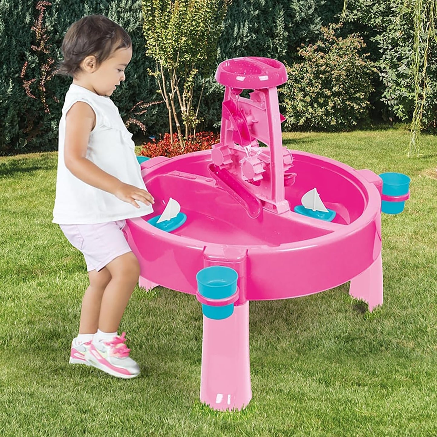 DOLU 3-in-1 Sand, Water & Creativity Activity Table – Pink
