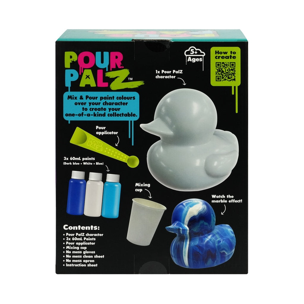 Pour Palz Large Rubber Duck Blueberry Sky Paint Kit