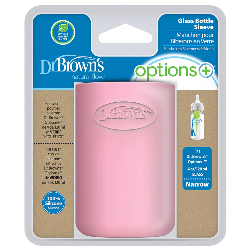 جراب رضاعة زجاجية للأطفال بخيارات+ للتدفق الطبيعي من Dr. Brown's ‏(4oz/120ml)