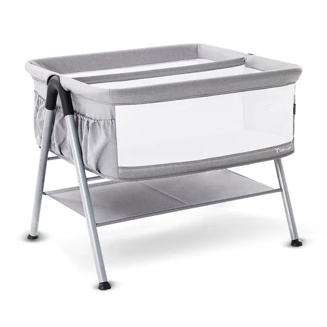 Teknum Fellow 2 Twin Bedside Crib Bassinet – Grey