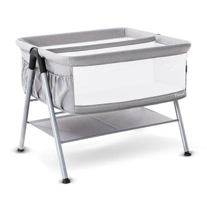 Teknum Fellow 2 Twin Bedside Crib Bassinet – Grey