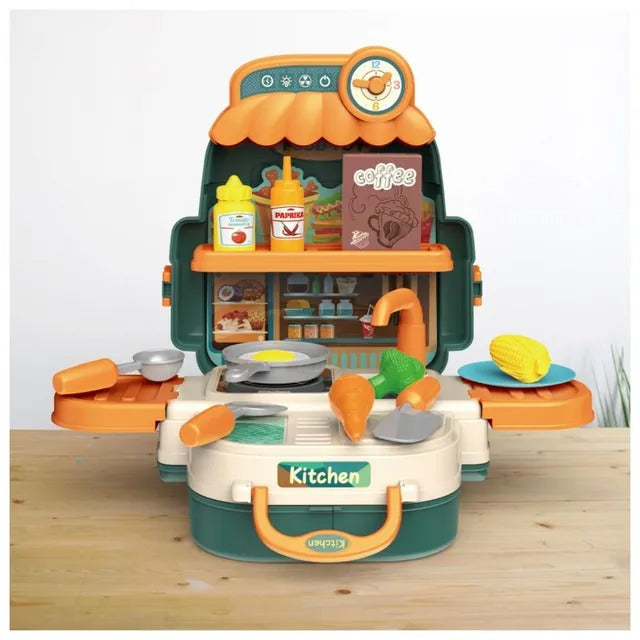 Little Story Role Play Kitchen Toy Set School Bag – 21pcs, Green