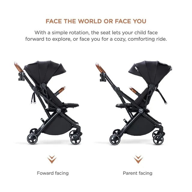 Teknum Black Compacto Auto-Fold 360° Reversible Stroller