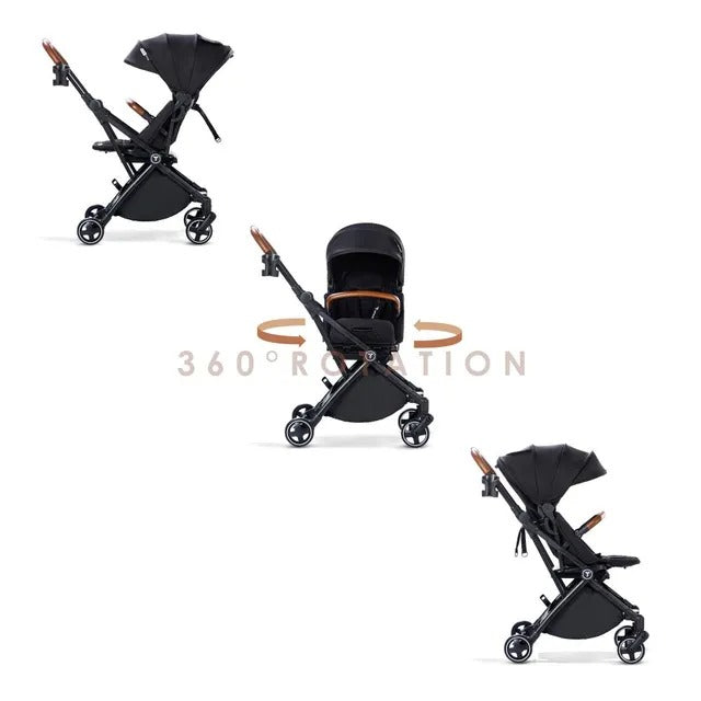 Teknum Black Compacto Auto-Fold 360° Reversible Stroller