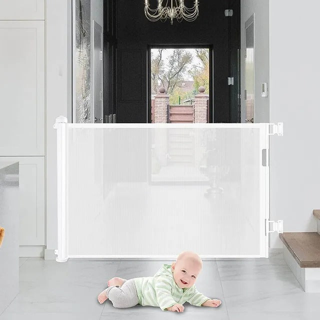 Baby Safe Retractable Mesh Safety Gate – White