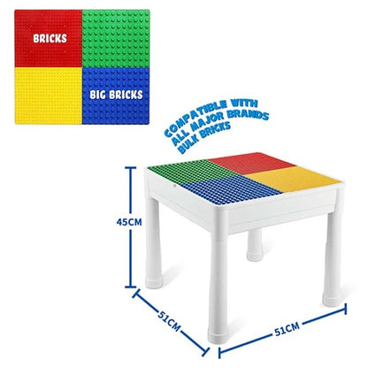 Little Story 4-in-1 Activity Block Table with 350 Blocks – Extra Large