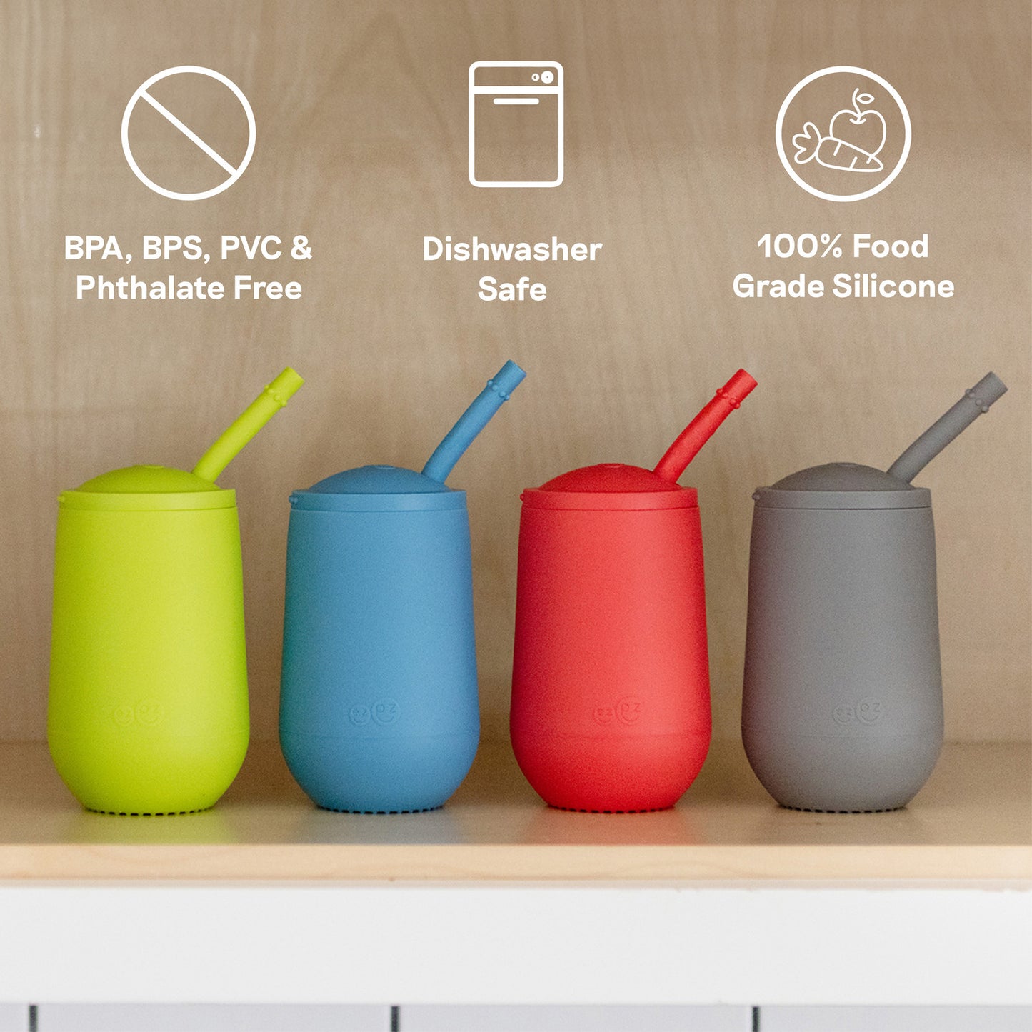 Ezpz Happy Cup & Straw System (Pewter)