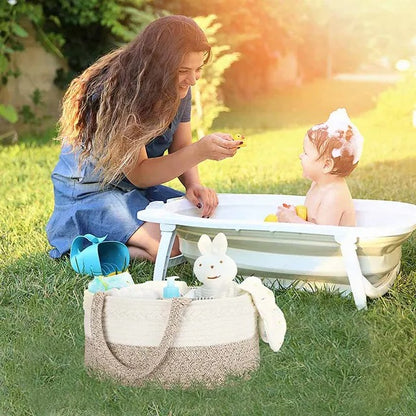 Little Story Cotton Rope Diaper Caddy – Ivory