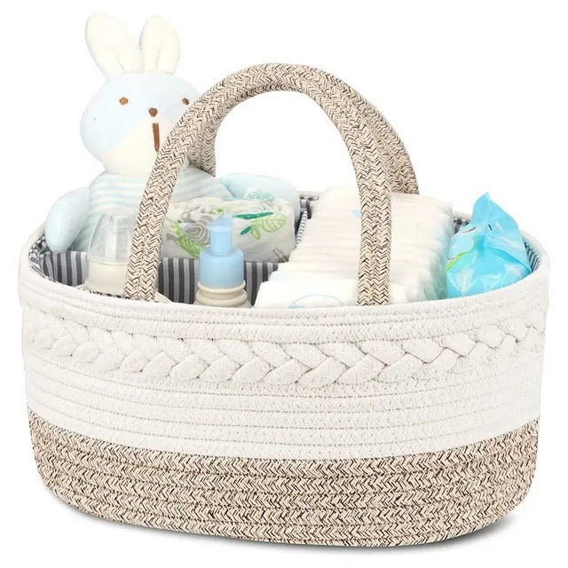 Little Story Cotton Rope Diaper Caddy – Ivory