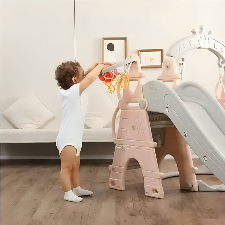 Little Angel Kids Slide And Swing 3-In-1 Activity Playset (180 x 122 x 218 cm, Pink).