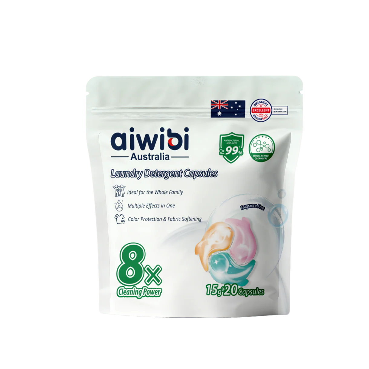 Aiwibi 3-Chamber Laundry Detergent Capsules.