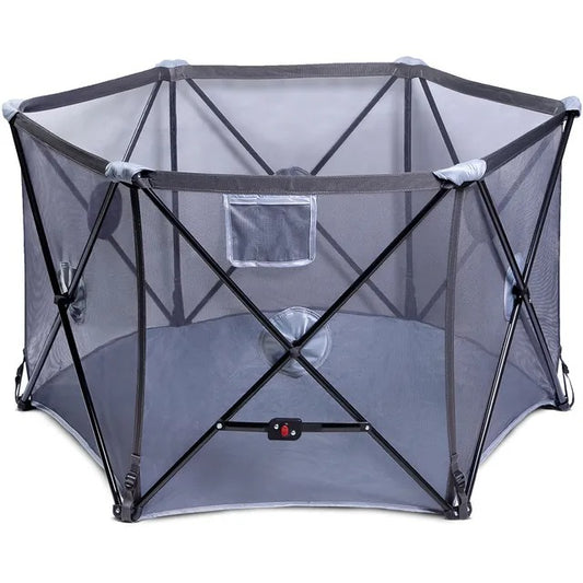 Baby Safe Foldable Playard – Grey