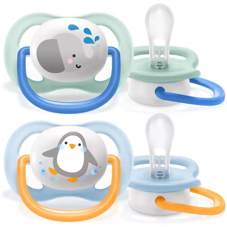 Philips Avent Ultra Air Pacifier, 0-6months, Elephant/Penguin