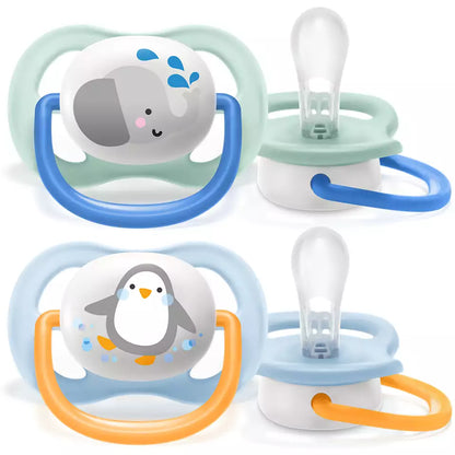 Philips Avent Ultra Air Pacifier, 0-6months, Elephant/Penguin