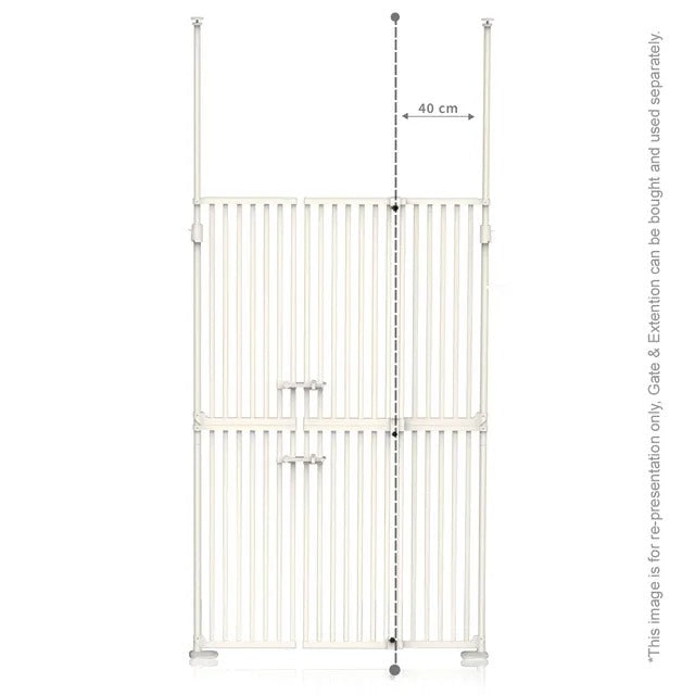 Baby Safe Gate Extension for Tall Metal Safety Gate – 40.5 x 186cm, White