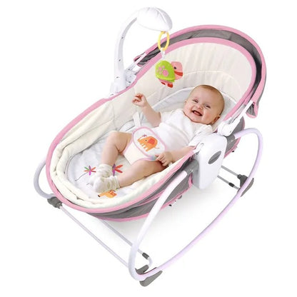 Teknum 5-in-1 Cozy Rocker Bassinet With Awning & Mosquito Net – Pink