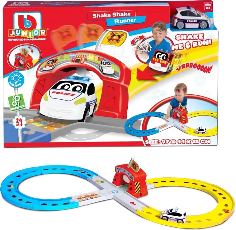 Bburago Junior Shake Shake Runner Police car Or Fire Truck