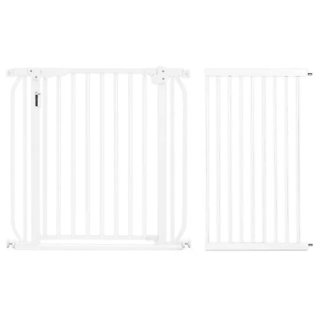 Baby Safe Metal Safety LED Gate with 10cm Extension – White