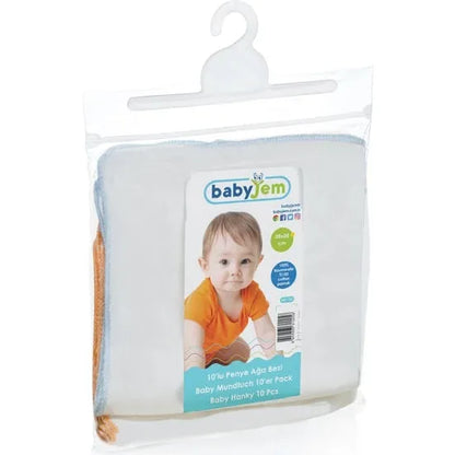 Babyjem Baby Hanky - Pack of 10 (White)