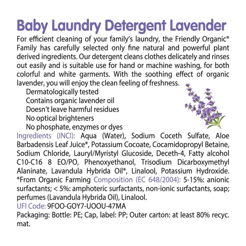 Friendly Organic Baby Laundry Detergent - Pack of 2 (Lavender)