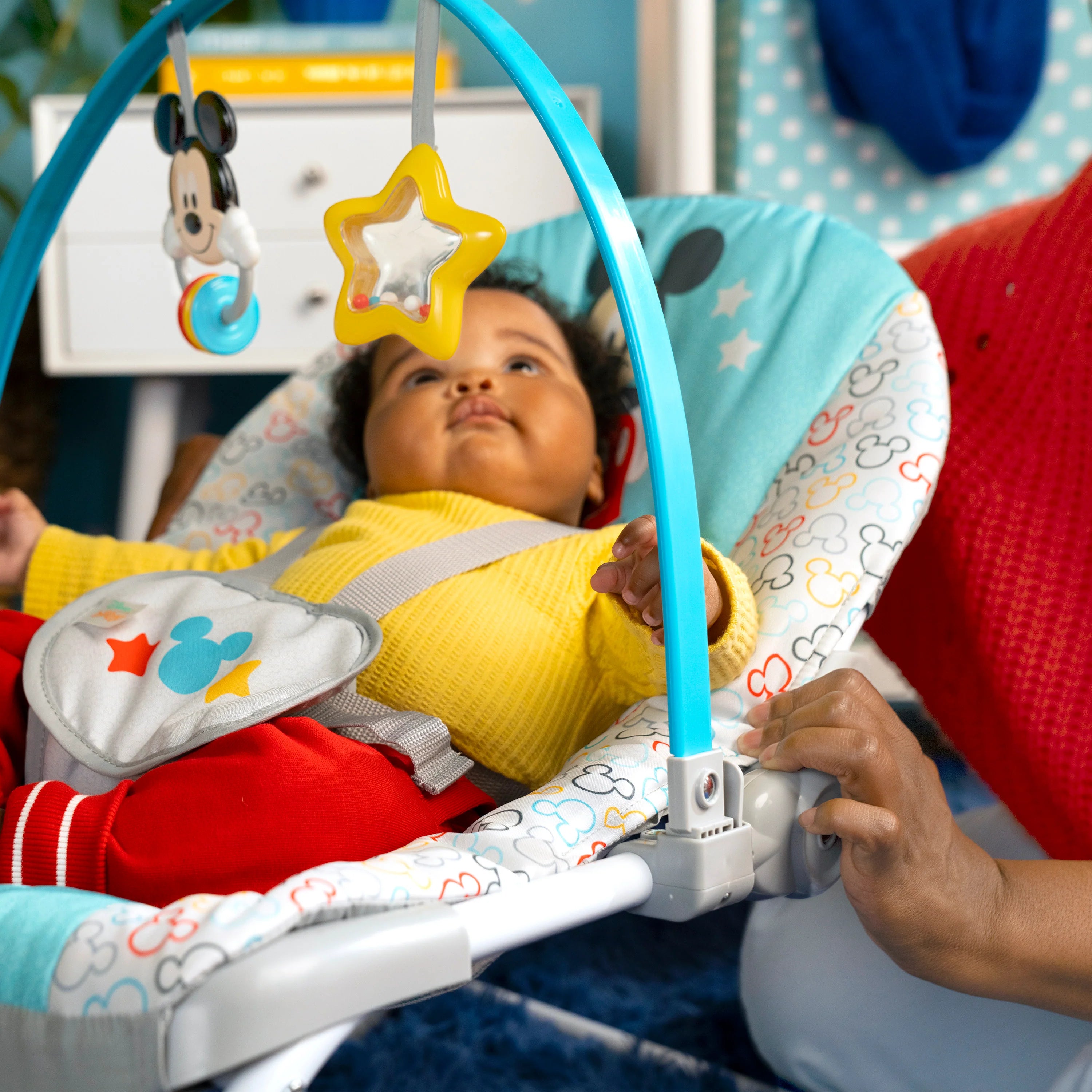 Bright Starts Mickey Mouse Original Besties Infant to Toddler Rocker