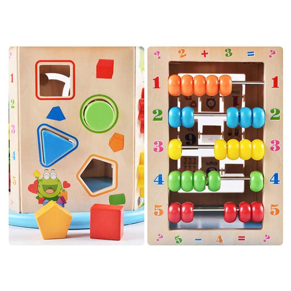 Little Angel Kids Wooden Activity Cube Bead Maze Educational Learning Toy.