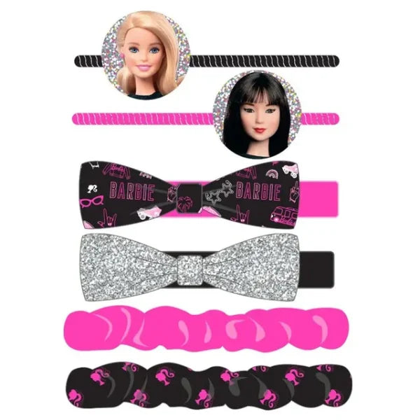 Barbie - Girls Hair Accessories Set - 6 Pieces