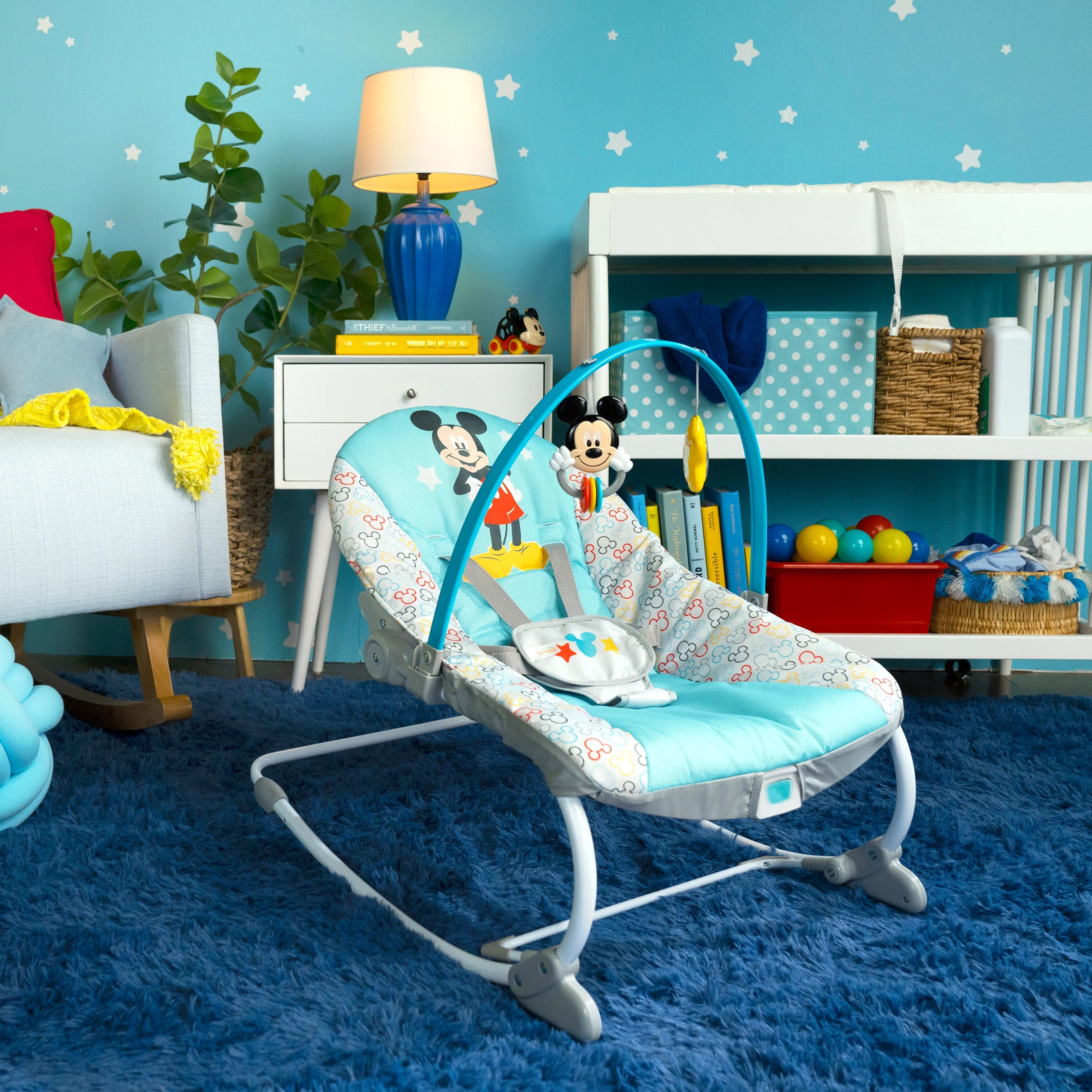 Bright Starts Mickey Mouse Original Besties Infant to Toddler Rocker
