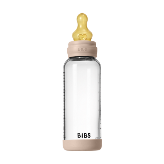 Bibs Glass Bottle Round Latex Medium Flow (240ml)