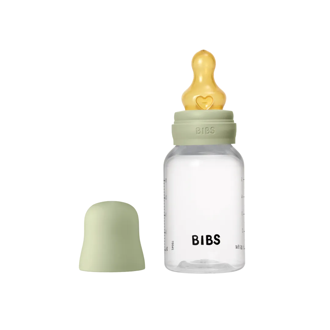 زجاجة رضاعة للأطفال من BIBS بحلمة مستديرة من اللاتكس - تدفّق بطيء (150ml)