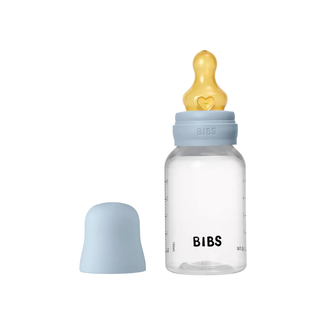زجاجة رضاعة للأطفال من BIBS بحلمة مستديرة من اللاتكس - تدفّق بطيء (150ml)