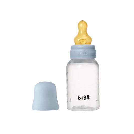زجاجة رضاعة للأطفال من BIBS بحلمة مستديرة من اللاتكس - تدفّق بطيء (150ml)
