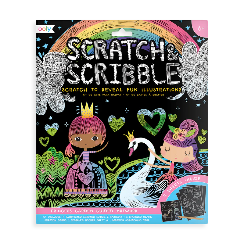 princess garden scratch and scribble scratch art kit By Ooly.
