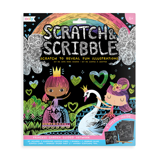 princess garden scratch and scribble scratch art kit By Ooly.