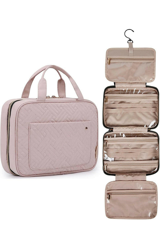 BAGSMART Toiletry Bag Travel Bag with Hanging Hook, Water-resistant Makeup Cosmetic Bag.