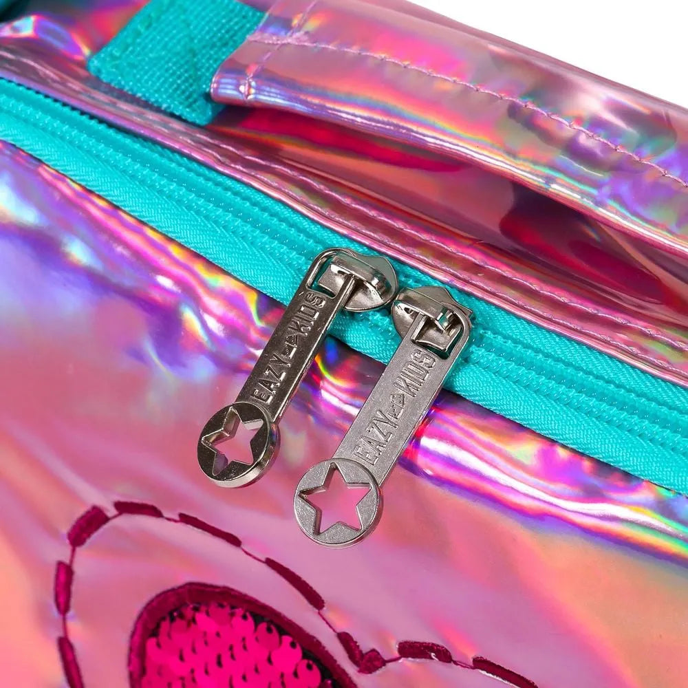 Eazy Kids 17 School Bag Lunch Bag Pencil Case Set of 3 (Mermaid Love Pink)
