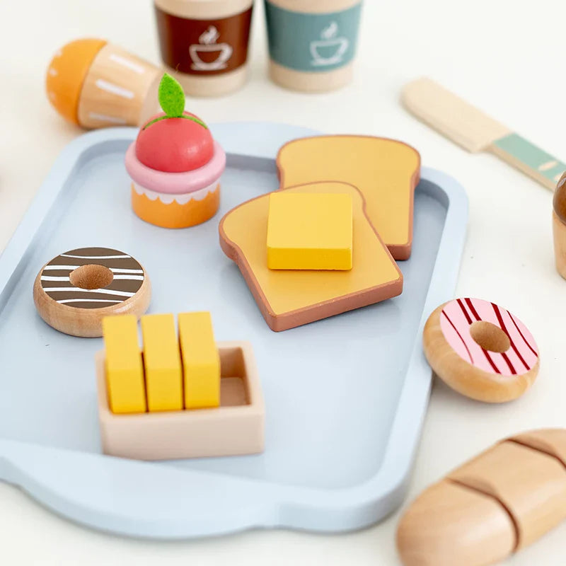 Little Angel Kids Wooden Breakfast Toaster Play Set.
