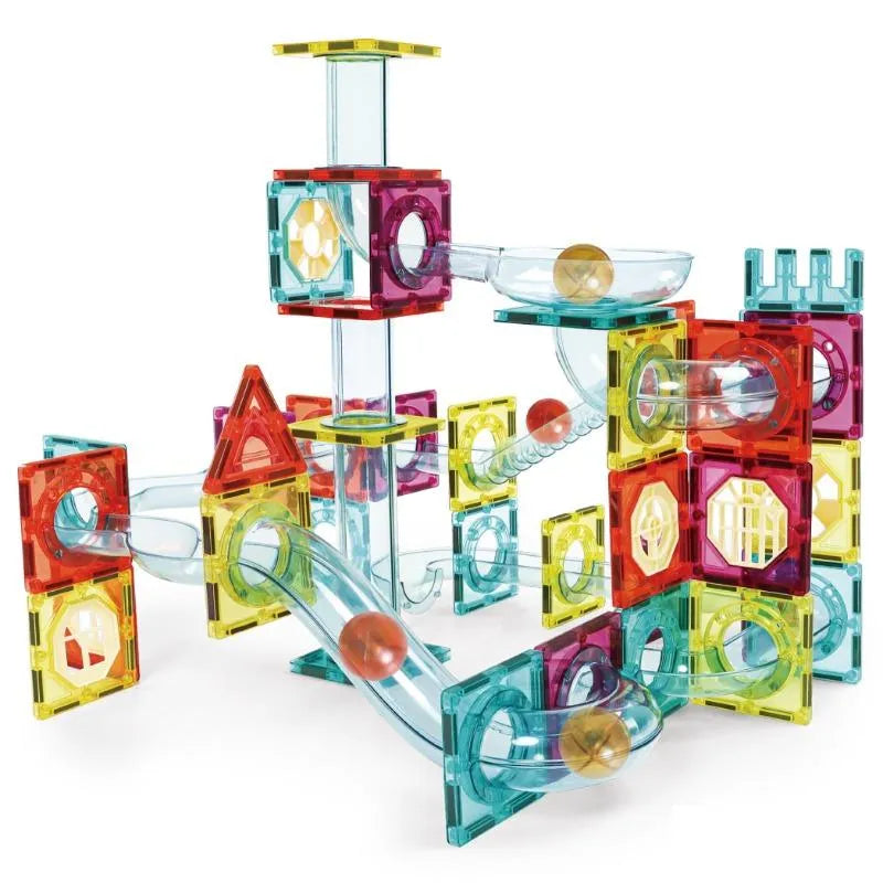 XBD Magnetic Tiles Marble Roller II Rainbow Set (56 Pcs)