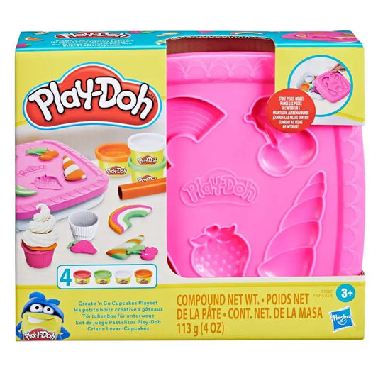 Hasbro Play Doh Create ‘n Go Cupcakes Playset, Play-Doh Set with Storage Container, Arts and Crafts Toys for Kids