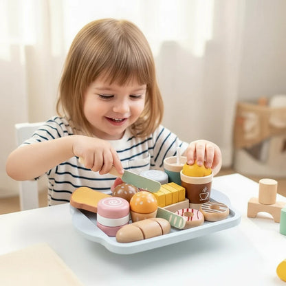 Little Angel Kids Wooden Breakfast Toaster Play Set.