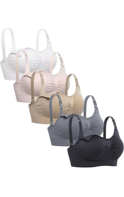 Lataly Womens Sleeping Nursing Bra Wirefree Breastfeeding Maternity Bralette Pack of 5.