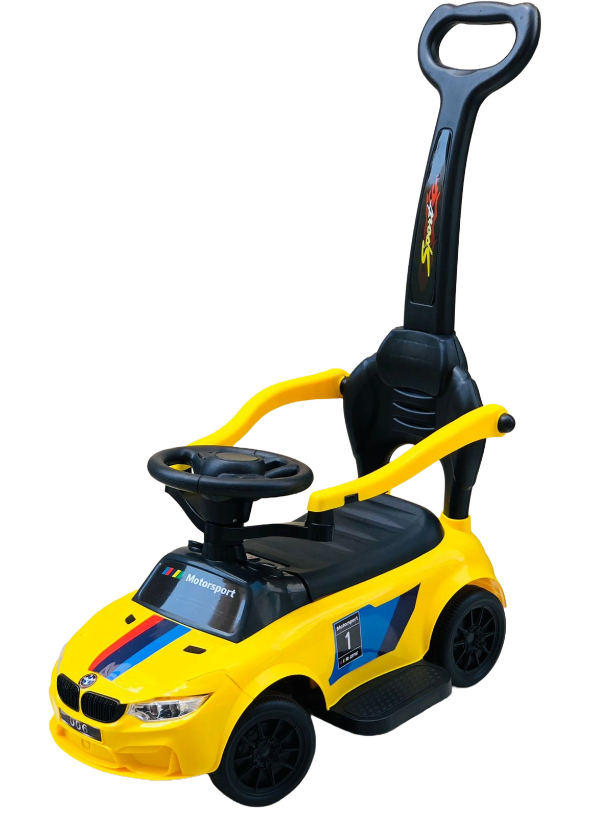 Tobbi Kids - Ride-On Pushing Car with Lights & Music - Yellow