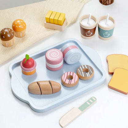 Little Angel Kids Wooden Breakfast Toaster Play Set.