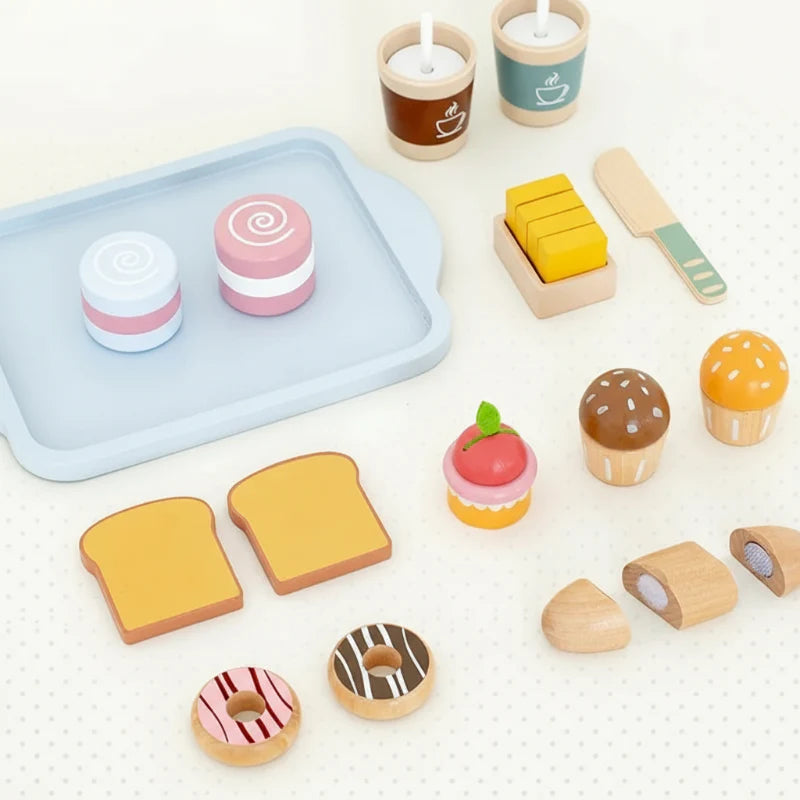 Little Angel Kids Wooden Breakfast Toaster Play Set.
