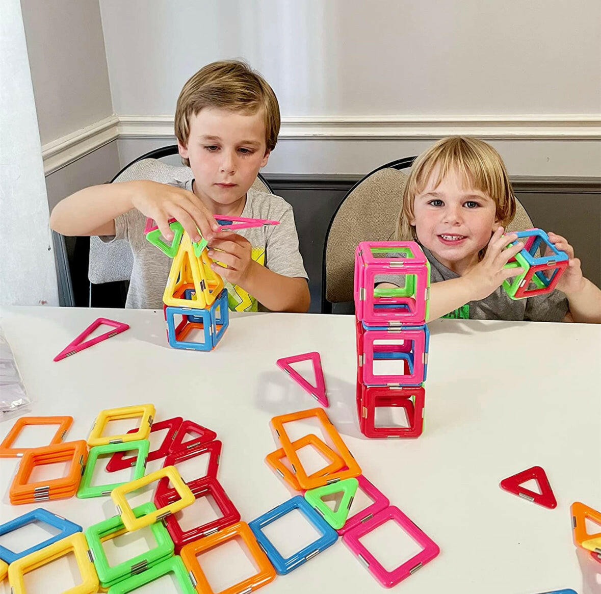 Upgraded Magnetic Blocks Tough Tiles STEM Toys for 3+ Year.